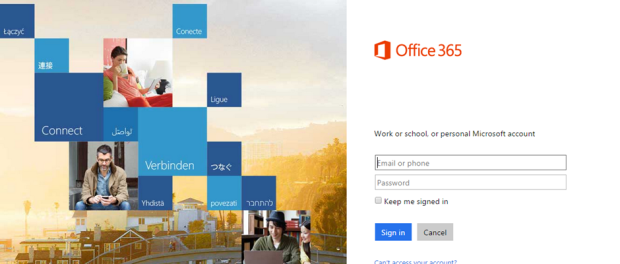 screenshot mymail office 365 sign in