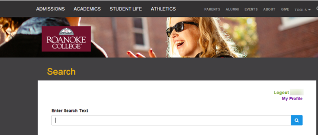 Screenshot of directory webpage